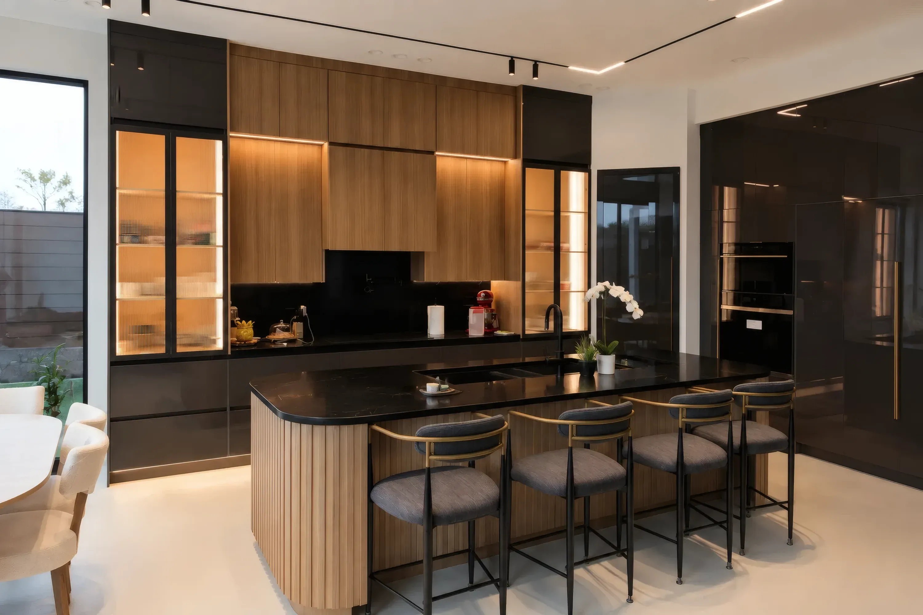 Fluted Oak Kitchen