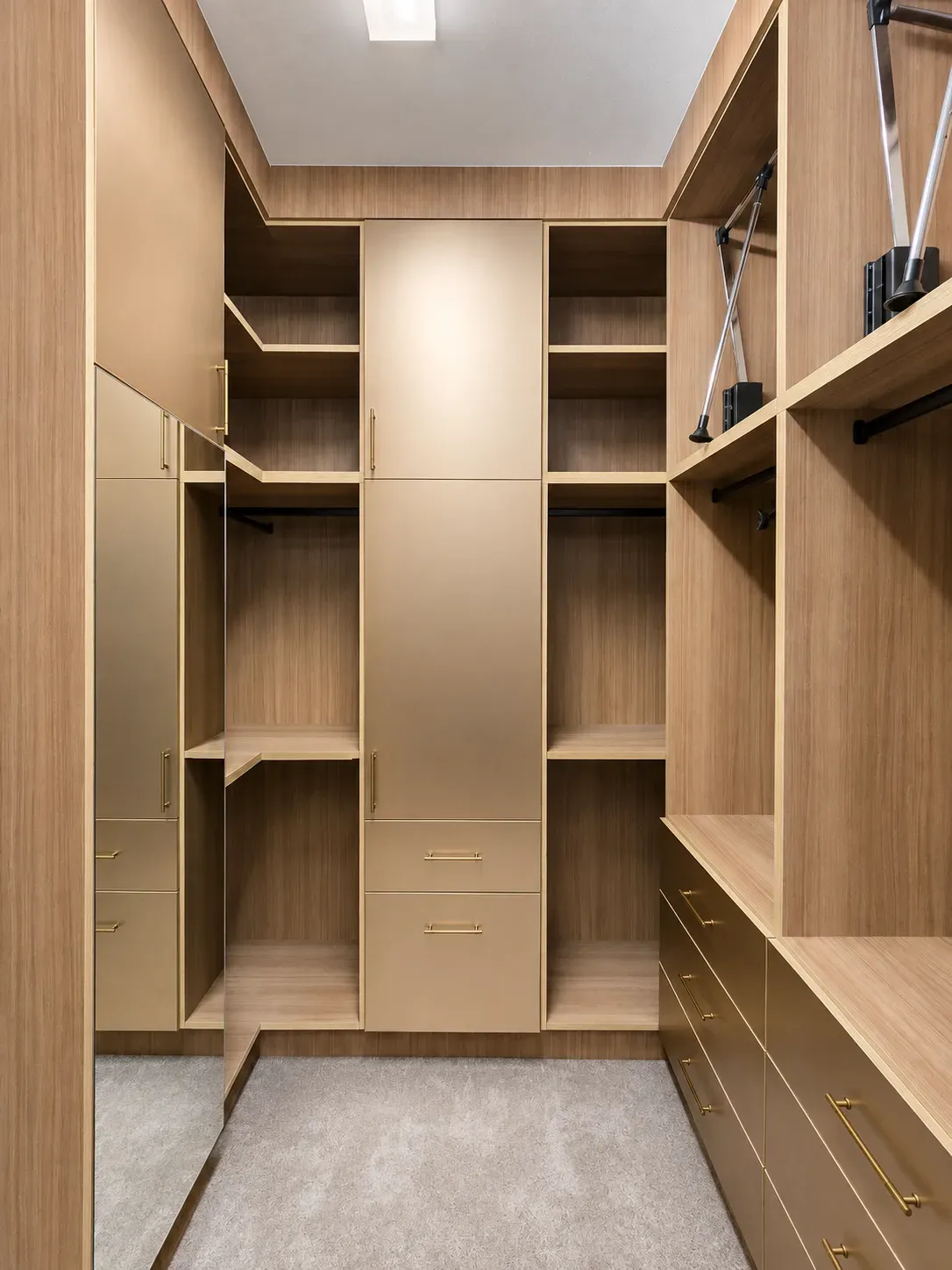 Champagne & Oak Walk-In Closet