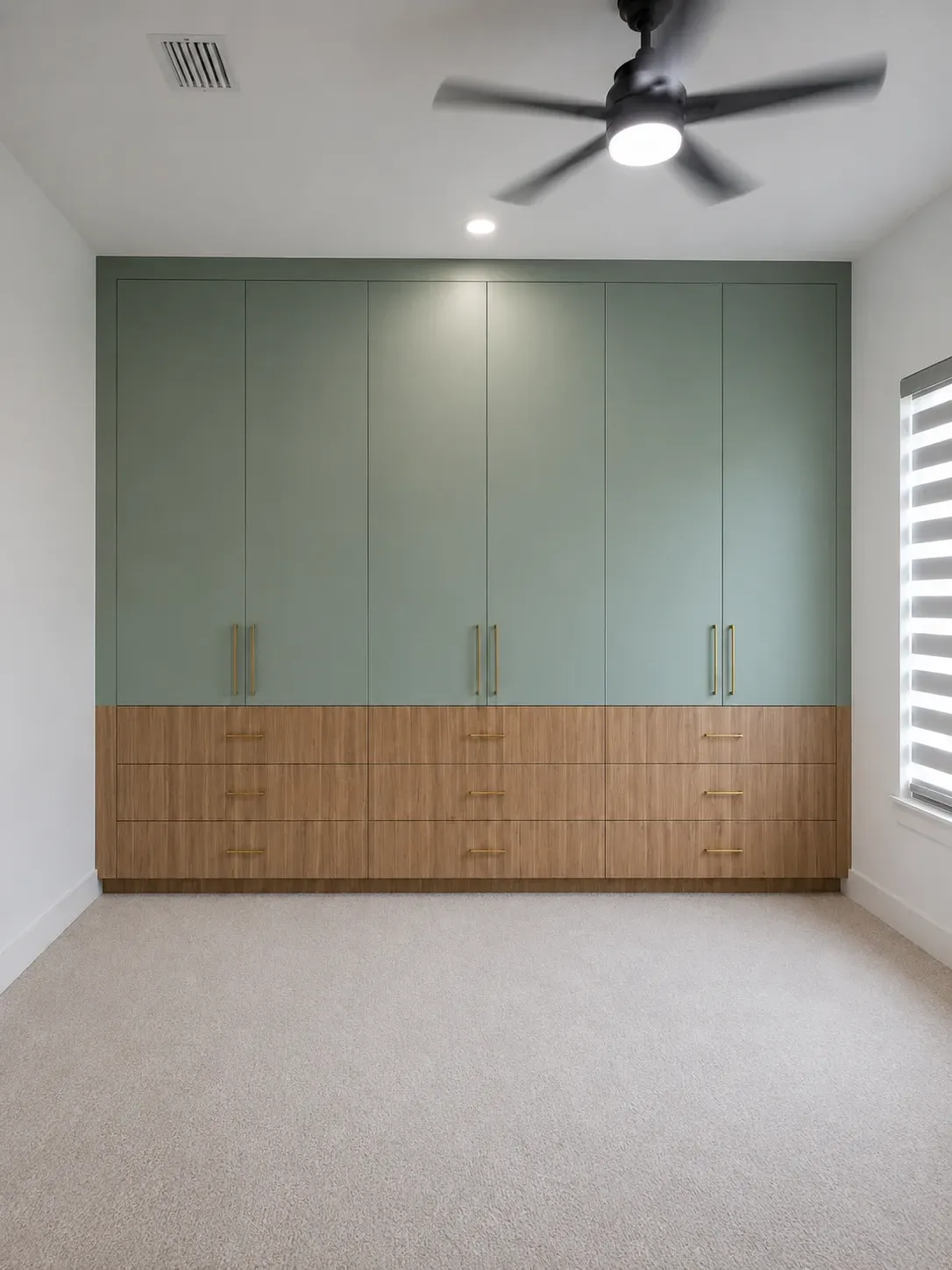 Sage Green & Oak Wardrobe Wall