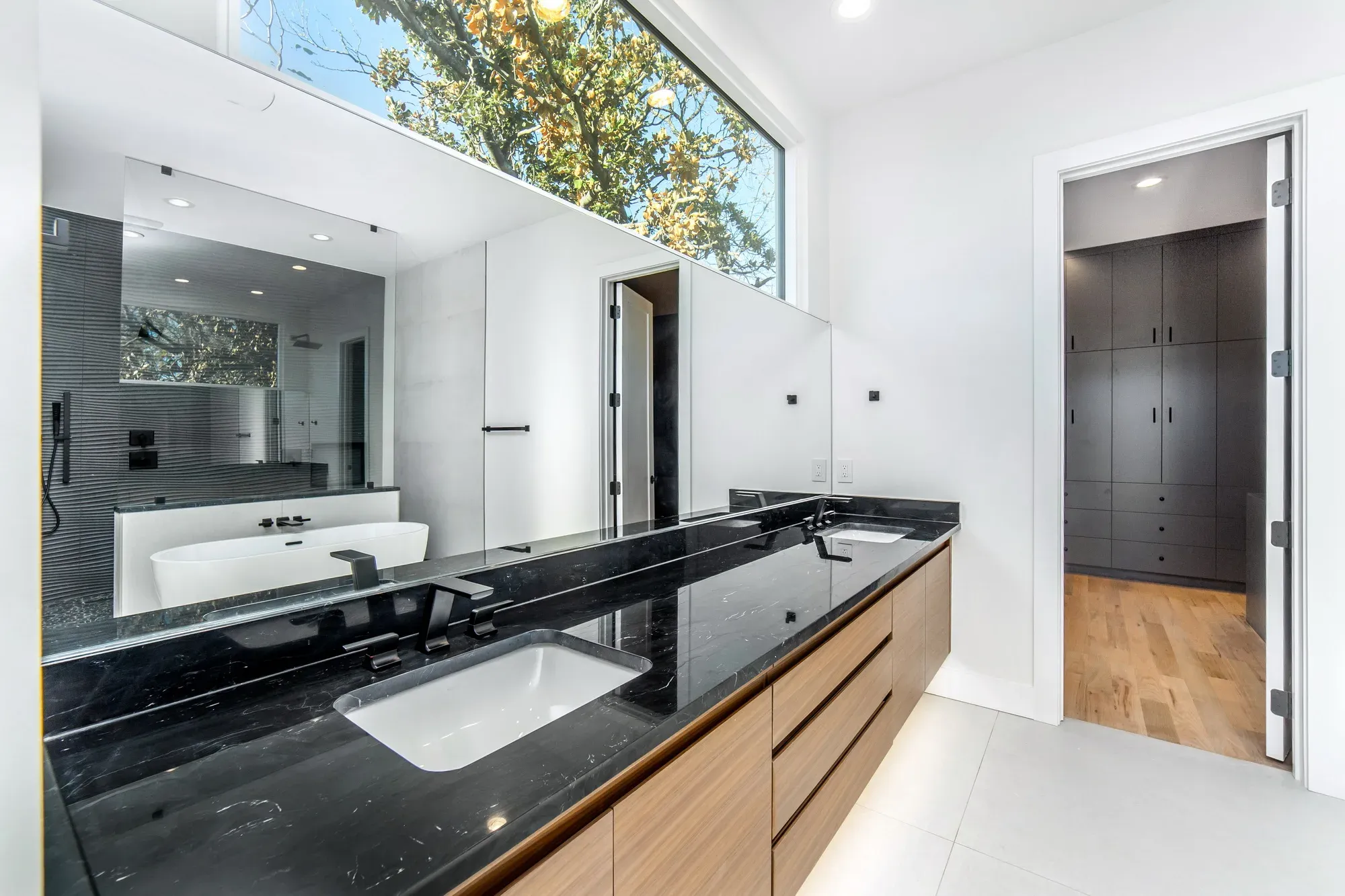 Walnut & Black Marble Bathroom, view 2
