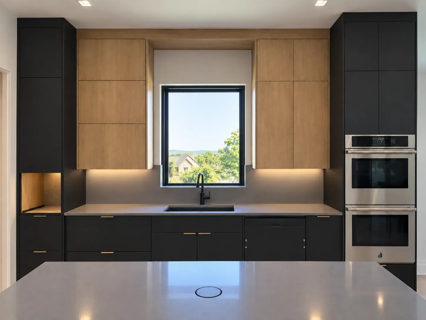 Matte Black & Oak Kitchen, view 2