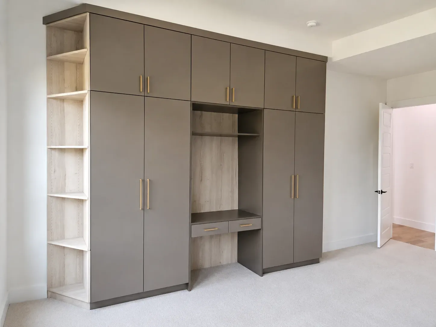 Taupe & Oak Wardrobe Wall, view 2