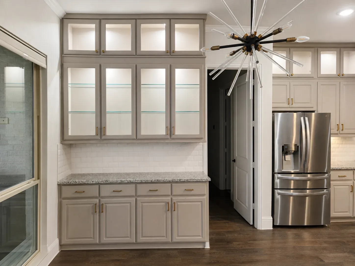 Greige Raised Panel Kitchen, view 3