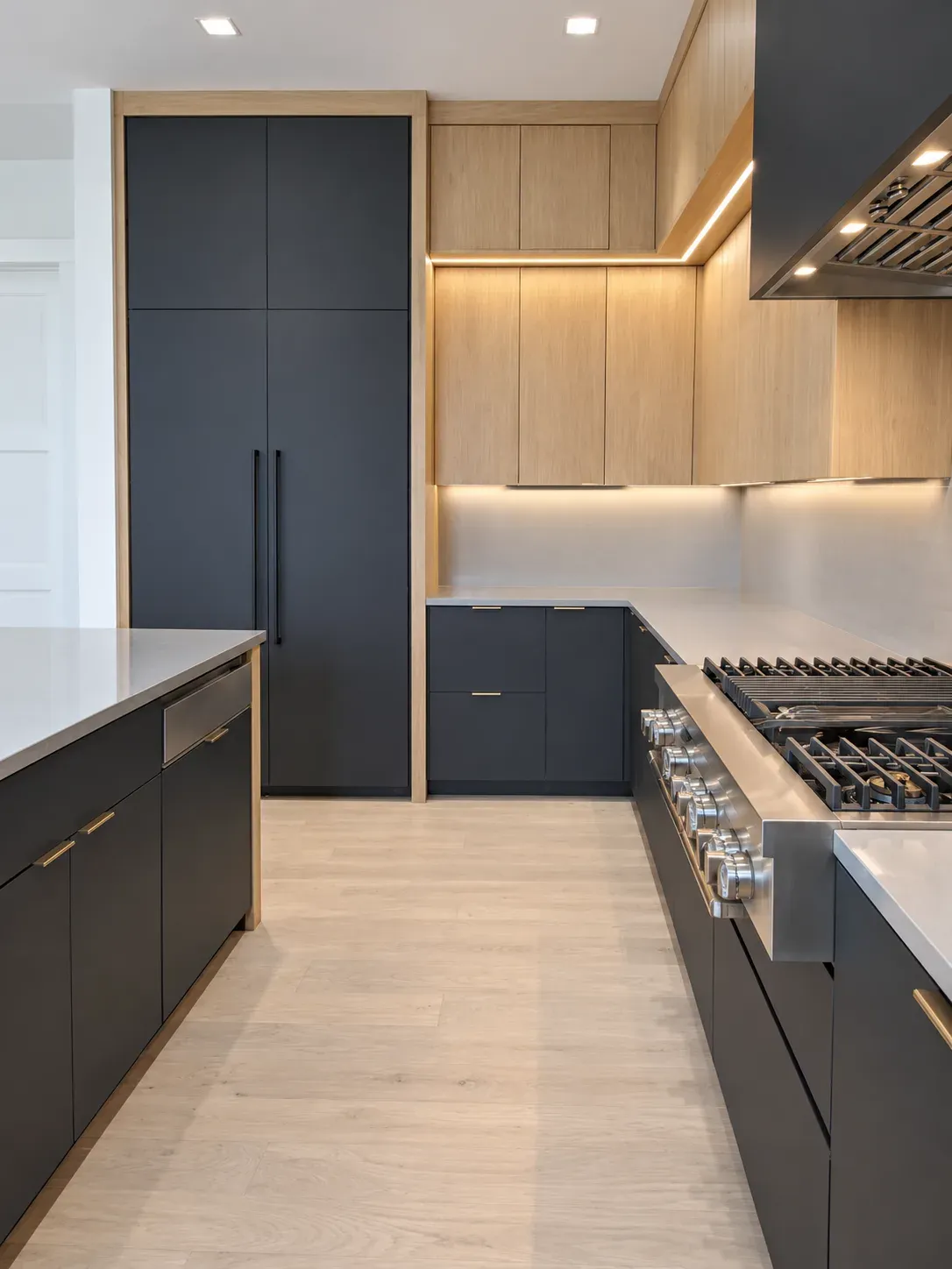 Matte Black & Oak Kitchen, view 3