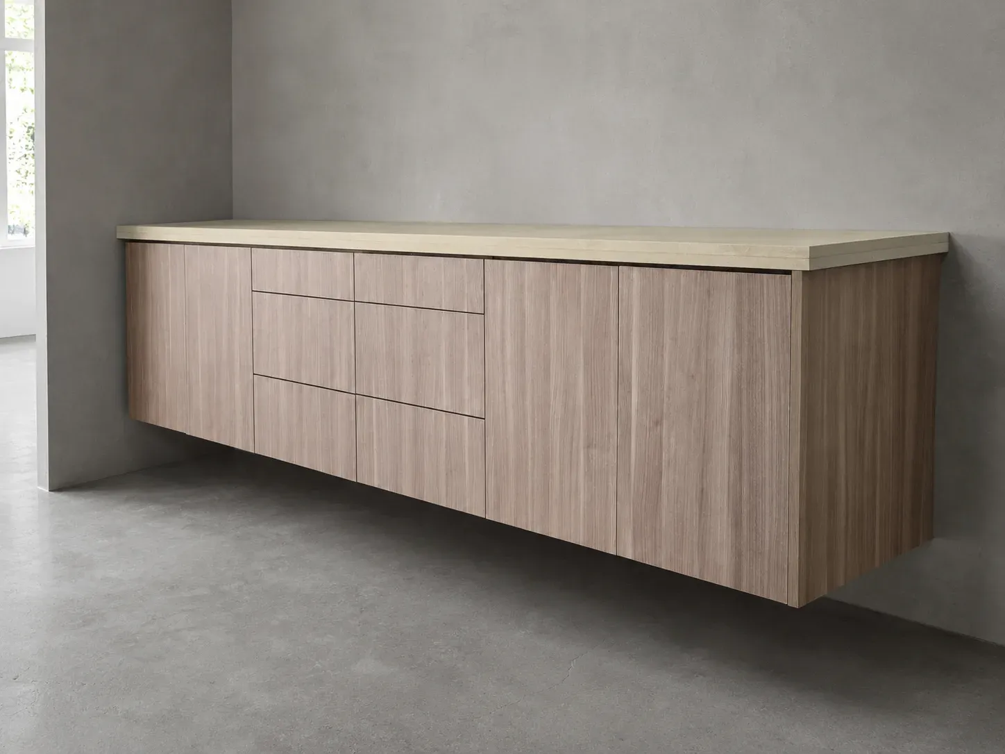 Floating Oak Sideboard, view 3