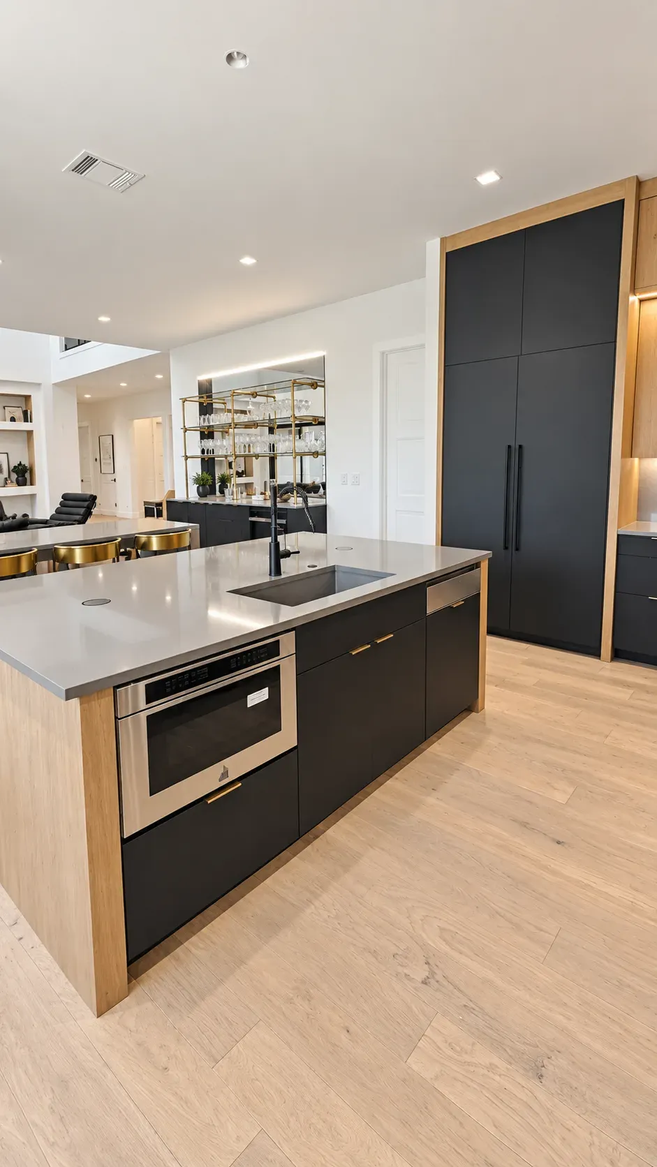 Matte Black & Oak Kitchen, view 4