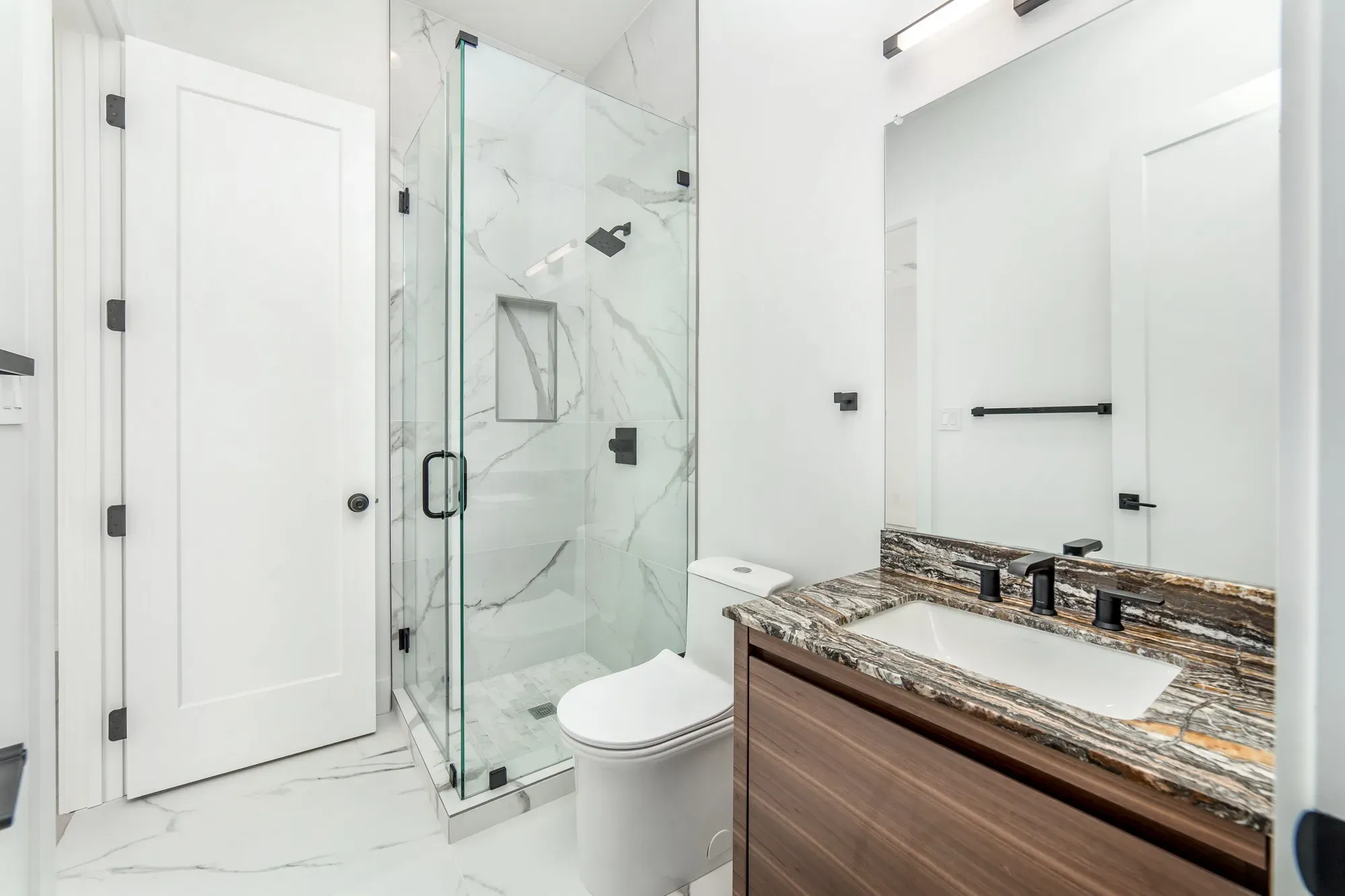 Walnut & Black Marble Bathroom, view 4